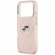 Karl Lagerfeld IML Glitter Karl &amp; Choupette Heads Logo MagSafe Case for iPhone 17 Pro Pink