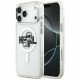 Karl Lagerfeld IML Glitter Karl &amp; Choupette Sketch Logo MagSafe Case for iPhone 17 Pro Max Clear