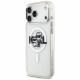 Karl Lagerfeld IML Glitter Karl &amp; Choupette Sketch Logo MagSafe Case for iPhone 17 Pro Max Clear