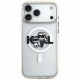 Karl Lagerfeld IML Glitter Karl &amp; Choupette Sketch Logo MagSafe Case for iPhone 17 Pro Max Clear