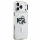 Karl Lagerfeld IML Glitter Karl &amp; Choupette Sketch Logo MagSafe Case for iPhone 17 Pro Max Clear