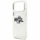 Karl Lagerfeld IML Glitter Karl &amp; Choupette Sketch Logo MagSafe Case for iPhone 17 Pro Max Clear