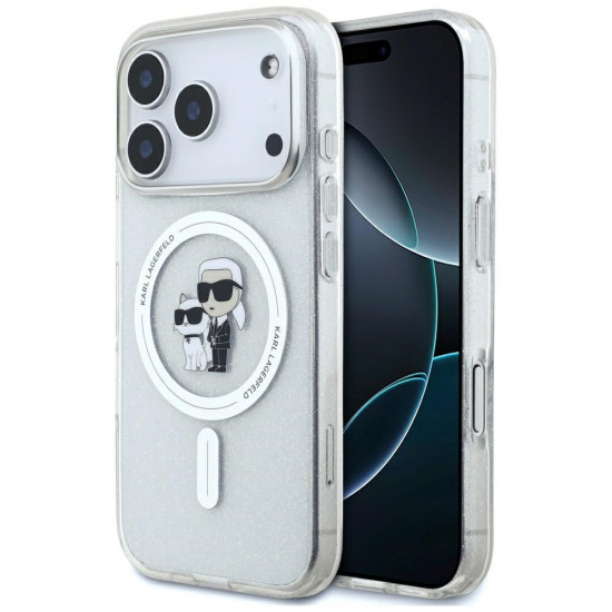 Karl Lagerfeld IML Karl Choupette Glitter MagSafe Case for iPhone 17 Pro Max Clear