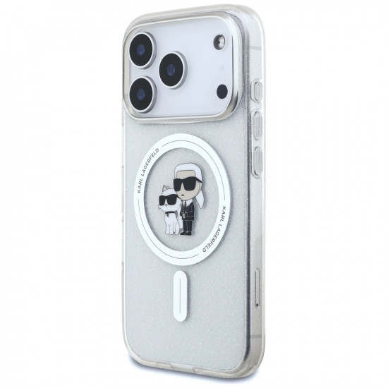 Karl Lagerfeld IML Karl Choupette Glitter MagSafe Case for iPhone 17 Pro Max Clear