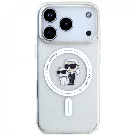 Karl Lagerfeld IML Karl Choupette Glitter MagSafe Case for iPhone 17 Pro Max Clear