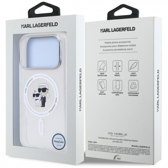 Karl Lagerfeld IML Karl Choupette Glitter MagSafe Case for iPhone 17 Pro Max Clear