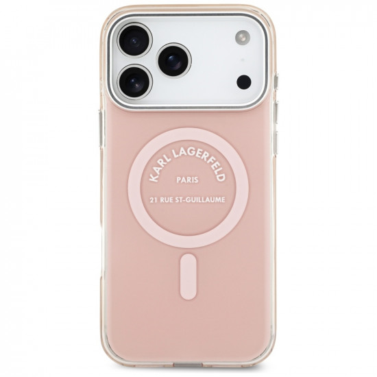 Karl Lagerfeld IML Karl RSG Logo MagSafe Case for iPhone 17 Pro Max Pink Karl Lagerfeld IML Karl RSG Logo MagSafe Case for iPhone 17 Pro Max Pink