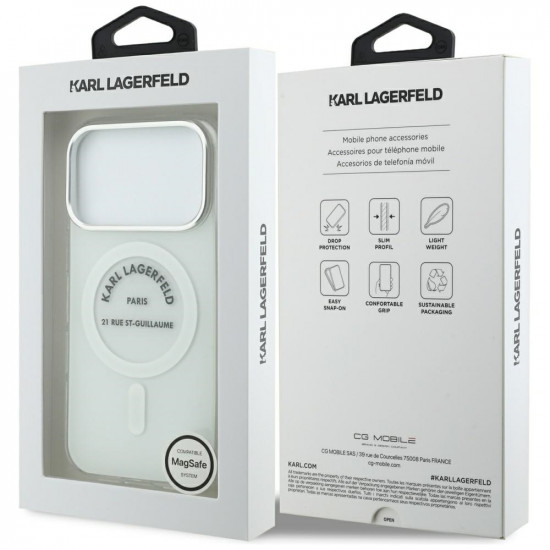 Karl Lagerfeld IML Karl RSG Logo MagSafe Case for iPhone 17 Pro Transparent Karl Lagerfeld IML Karl RSG Logo MagSafe Case for iPhone 17 Pro Transparent