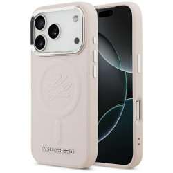 Karl Lagerfeld Initial &amp; Metal Logo MagSafe Case for iPhone 17 Pro Pink