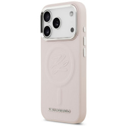 Karl Lagerfeld Initial &amp; Metal Logo MagSafe Case for iPhone 17 Pro Pink