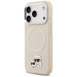 Karl Lagerfeld Karl &amp; Choupette Pins MagSafe Case for iPhone 17 Pro Max Beige