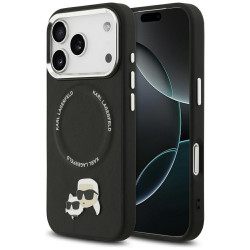 Karl Lagerfeld Karl &amp; Choupette Pins MagSafe Case for iPhone 17 Pro Max Black