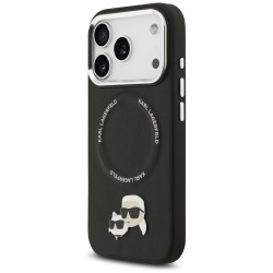 Karl Lagerfeld Karl &amp; Choupette Pins MagSafe Case for iPhone 17 Pro Max Black