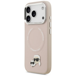 Karl Lagerfeld Karl &amp; Choupette Pins MagSafe Case for iPhone 17 Pro Pink
