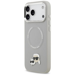 Karl Lagerfeld Karl &amp; Choupette Pins MagSafe Case for iPhone 17 Pro Gray