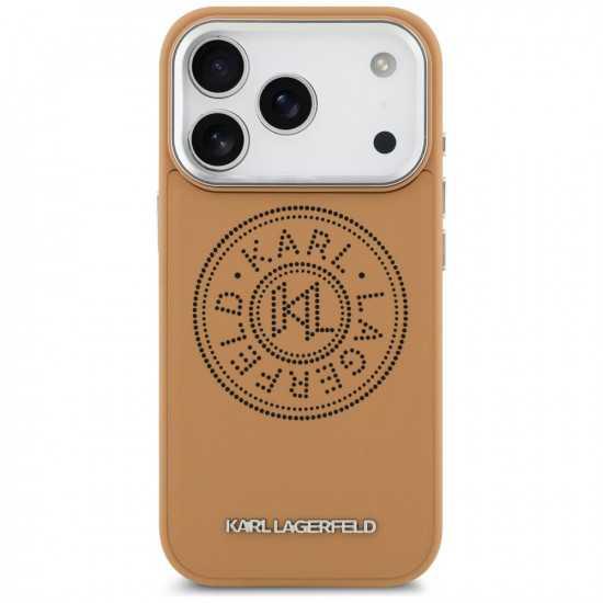 Karl Lagerfeld Point &amp; Metal Logo MagSafe Case for iPhone 17 Pro Brown