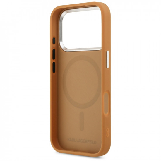Karl Lagerfeld Point &amp; Metal Logo MagSafe Case for iPhone 17 Pro Max Brown
