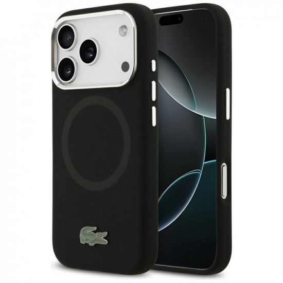 Lacoste HC Silicone Metal Logo MagSafe Case for iPhone 17 Pro Black