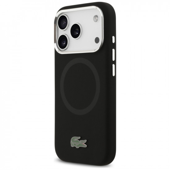 Lacoste HC Silicone Metal Logo MagSafe Case for iPhone 17 Pro Black