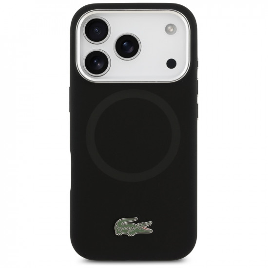 Lacoste HC Silicone Metal Logo MagSafe Case for iPhone 17 Pro Black