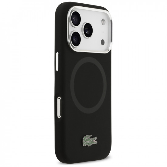 Lacoste HC Silicone Metal Logo MagSafe Case for iPhone 17 Pro Black