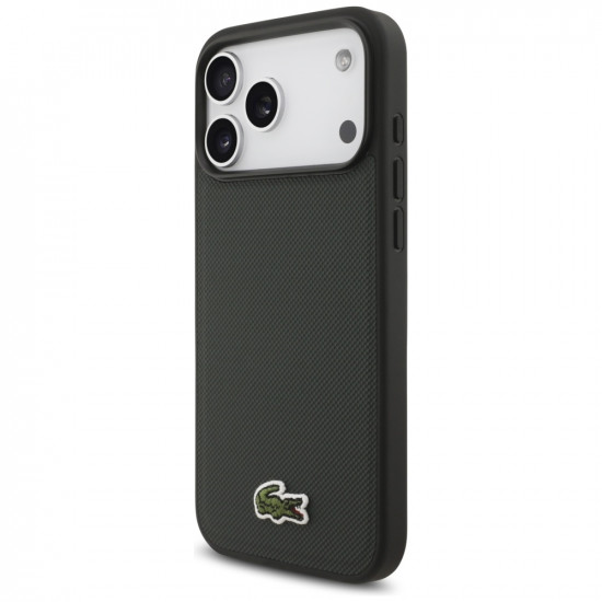 Lacoste Iconic Petit Pique Woven Logo MagSafe case for iPhone 17 Pro Max sinople