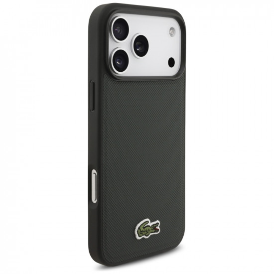 Lacoste Iconic Petit Pique Woven Logo MagSafe case for iPhone 17 Pro Max sinople