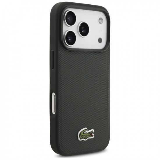 Lacoste Iconic Petit Pique Woven Logo MagSafe case for iPhone 17 Pro sinople