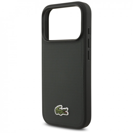 Lacoste Iconic Petit Pique Woven Logo MagSafe case for iPhone 17 Pro sinople
