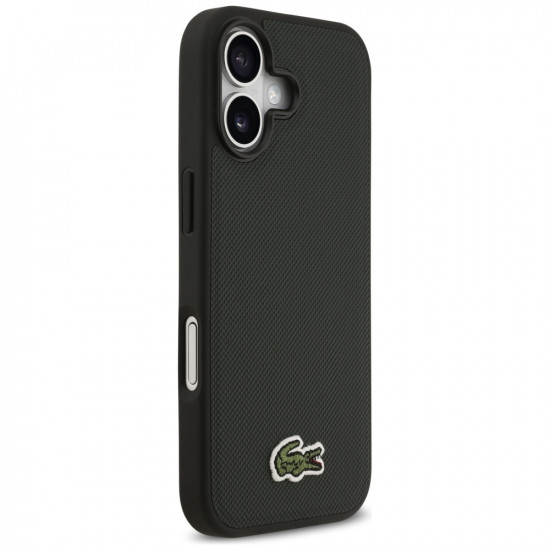 Lacoste Iconic Petit Pique Woven Logo MagSafe case for iPhone 17 sinople