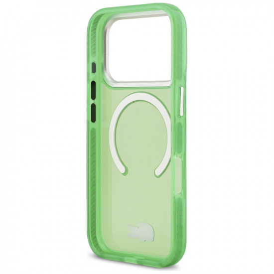 Lacoste Shockproof Transparent Frosted MagSafe Case for iPhone 17 Pro Green