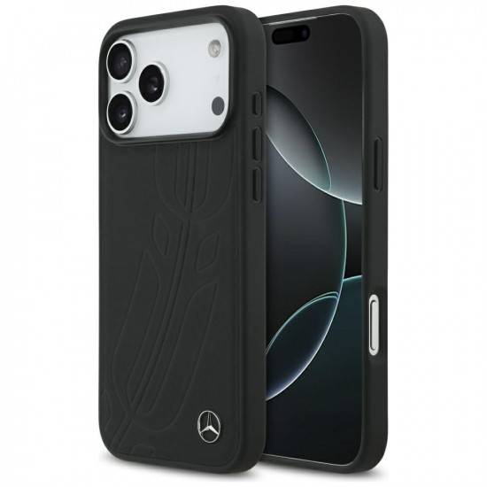 Mercedes Leather Large Laurel Leave MagSafe Case for iPhone 17 Pro Max Black Mercedes Leather Large Laurel Leave MagSafe Case for iPhone 17 Pro Max Black