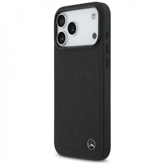 Mercedes Leather Large Laurel Leave MagSafe Case for iPhone 17 Pro Max Black Mercedes Leather Large Laurel Leave MagSafe Case for iPhone 17 Pro Max Black