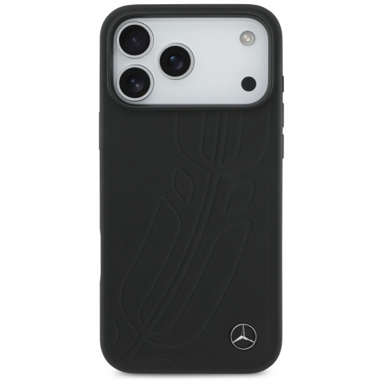 Mercedes Leather Large Laurel Leave MagSafe Case for iPhone 17 Pro Max Black Mercedes Leather Large Laurel Leave MagSafe Case for iPhone 17 Pro Max Black