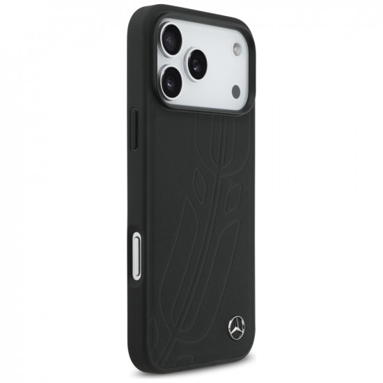 Mercedes Leather Large Laurel Leave MagSafe Case for iPhone 17 Pro Max Black Mercedes Leather Large Laurel Leave MagSafe Case for iPhone 17 Pro Max Black