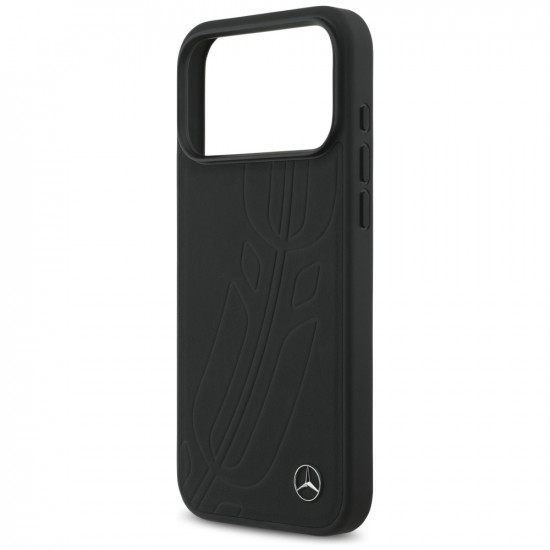 Mercedes Leather Large Laurel Leave MagSafe Case for iPhone 17 Pro Max Black Mercedes Leather Large Laurel Leave MagSafe Case for iPhone 17 Pro Max Black