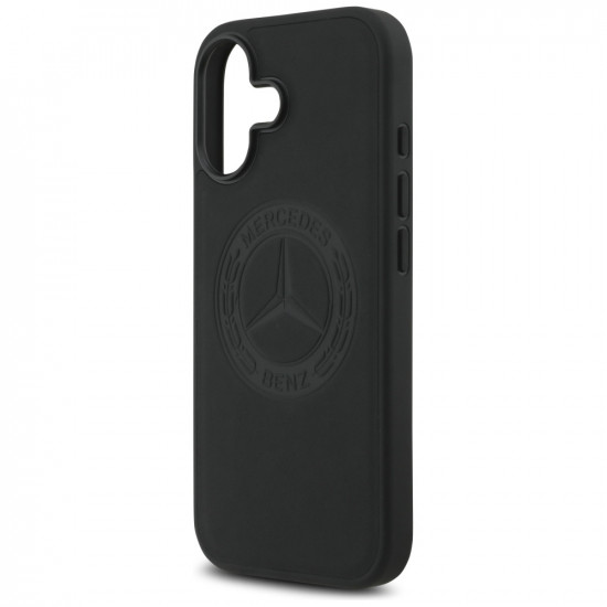 Mercedes Leather Vintage Logo MagSafe Case for iPhone 17 Black