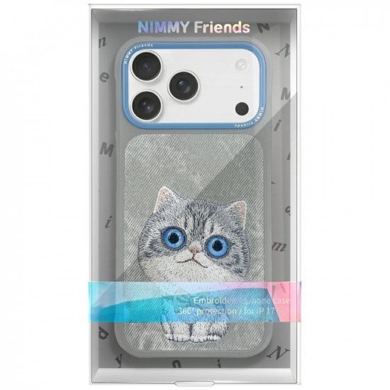 Case Nimmy Big Eyed Pet 2.0 Cat for iPhone 17 Pro Max gray