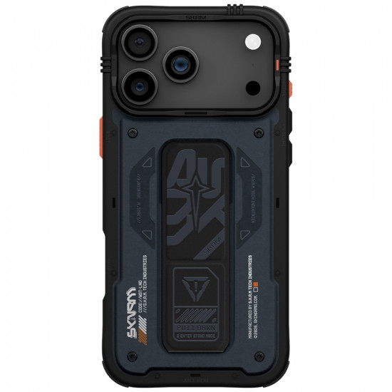 Skinarma Aegis Case for iPhone 17 Pro Max Magnetic Charging + Grip Stand Navy Blue