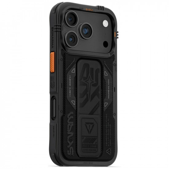 Skinarma Phantom Case for iPhone 17 Pro Magnetic Charging + Grip Stand Black