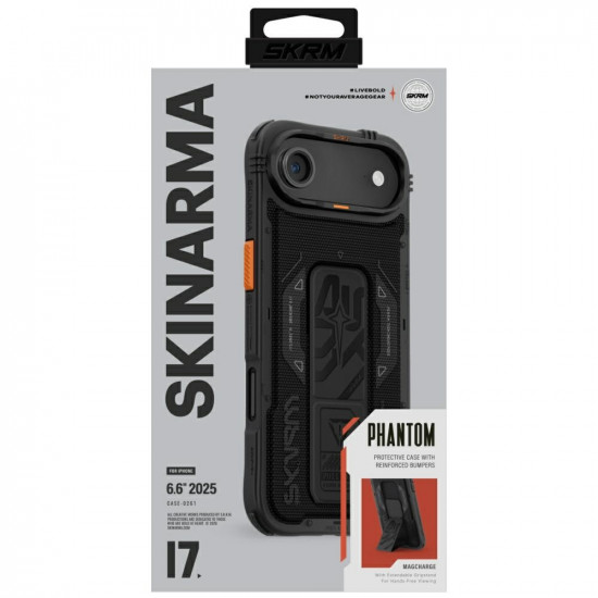 Skinarma Phantom Case for iPhone Air Magnetic Charging + Grip Stand Black