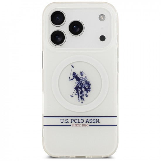 US Polo DH and Bottom Stripe Logo MagSafe Case for iPhone 17 Pro White US Polo DH and Bottom Stripe Logo MagSafe Case for iPhone 17 Pro White