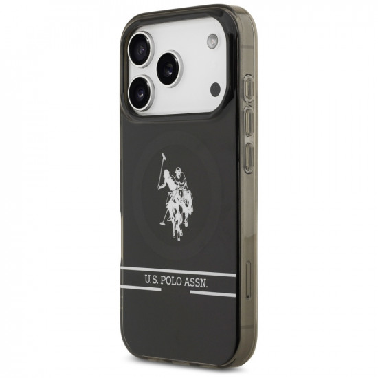 US Polo DH and Bottom Stripe Logo MagSafe Case for iPhone 17 Pro Black US Polo DH and Bottom Stripe Logo MagSafe Case for iPhone 17 Pro Black