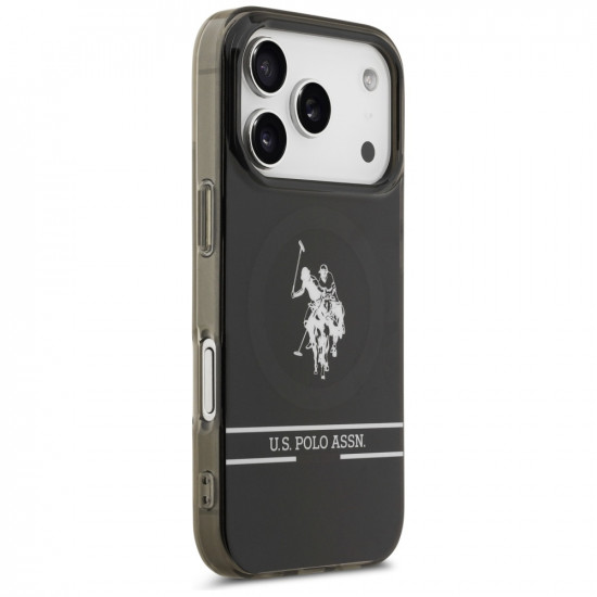 US Polo DH and Bottom Stripe Logo MagSafe Case for iPhone 17 Pro Black US Polo DH and Bottom Stripe Logo MagSafe Case for iPhone 17 Pro Black
