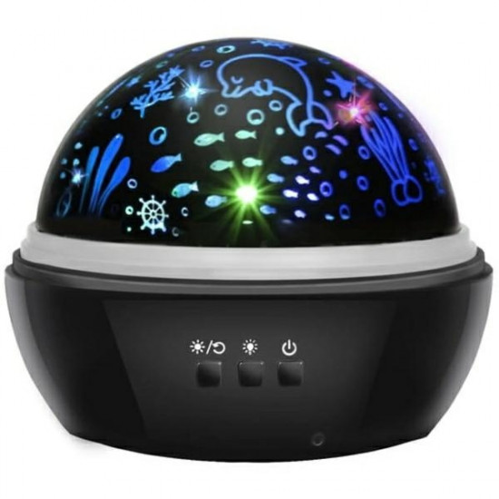 Night lamp with projector blackLP16857