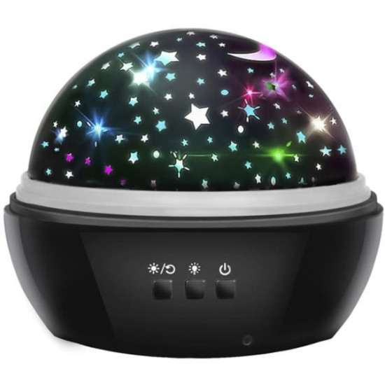 Night lamp with projector blackLP16857