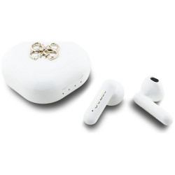 TWS Guess 4G Metal Logo headphones white
