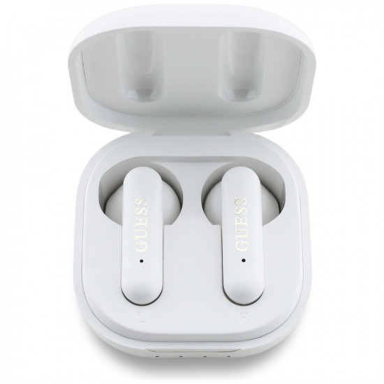 TWS Guess 4G Metal Logo headphones white