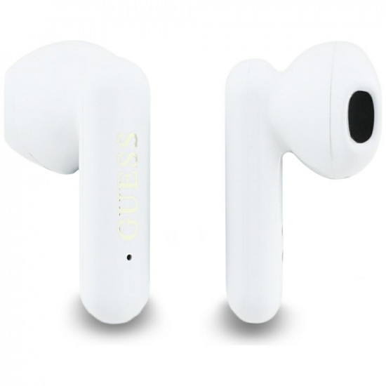 TWS Guess 4G Metal Logo headphones white