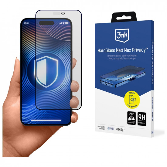 3MK HardGlass Matt Max Tempered Glass for Apple iPhone 16 Pro / 17